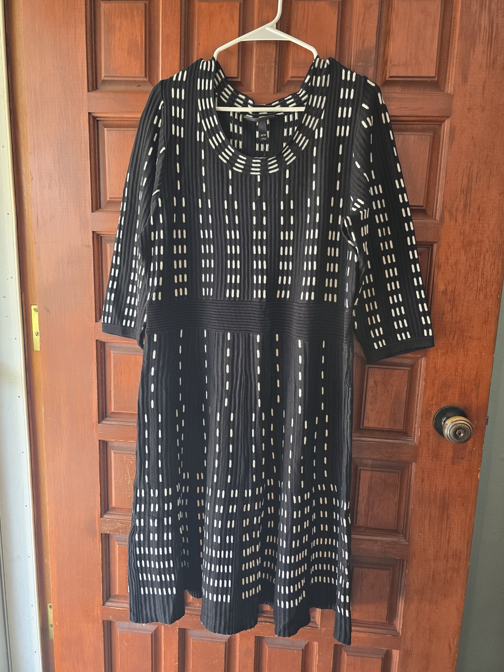 Lane Bryant Geometric Midi Dress Black & Cream Size 18/20 NWT
